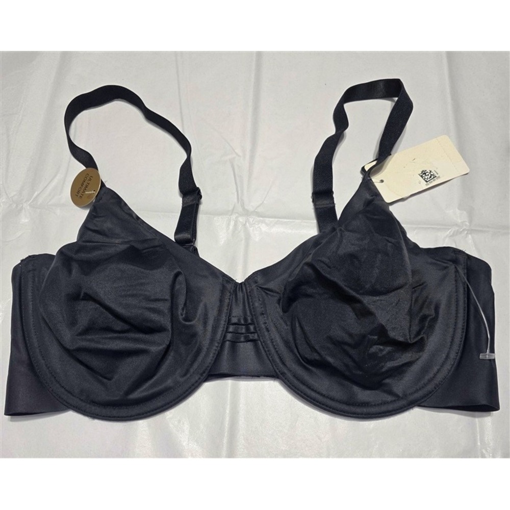 NWT Wacoal 36D Back At Ease Underwire 855308 Black Bra 132738